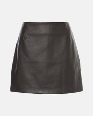 Blazé Milano Coci Leather Miniskirt - Gray