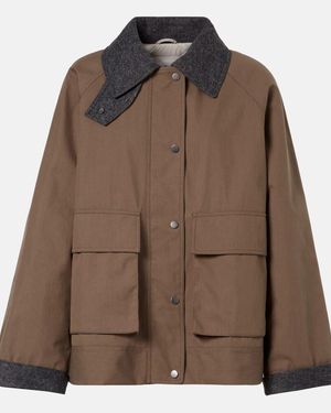Brunello Cucinelli Cotton-Blend Jacket - Brown