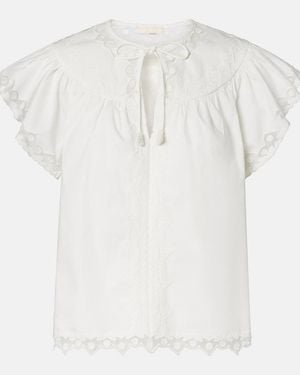 Ulla Johnson Effie Embroidered Cotton Top - White