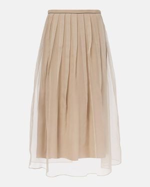 Brunello Cucinelli Tulle Skirt - Natural