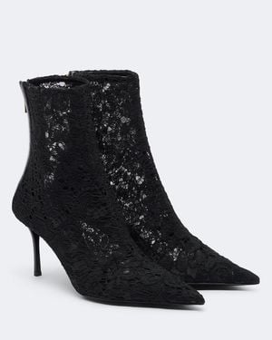 Dolce & Gabbana Lace Ankle Boots - Black