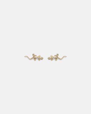 Sydney Evan Lizard 14Kt Stud Earrings With Diamonds - White