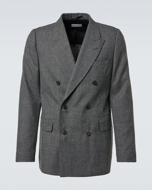 Dries Van Noten Double-Breasted Wool Blazer - Grey
