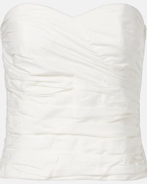 Adriana Degreas Opulence Draped Cotton Corset - White