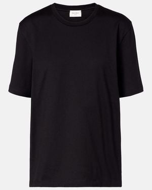 Saint Laurent T-Shirt Crescent Moon Aus Baumwolle - Schwarz