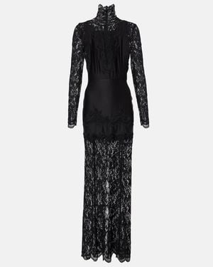 Rabanne Lace-Trimmed Maxi Dress - Black