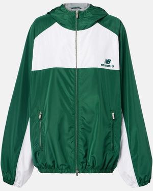 Miu Miu X New Balance Colorblocked Poplin Jacket - Green