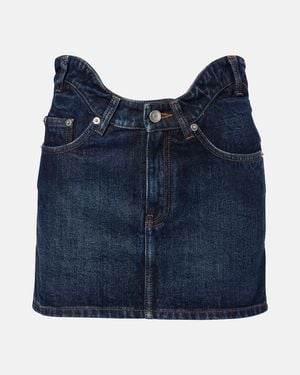 Jean Paul Gaultier Curved Denim Miniskirt - Blue