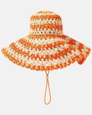 ALÉMAIS Flame Raffia Sun Hat - Orange
