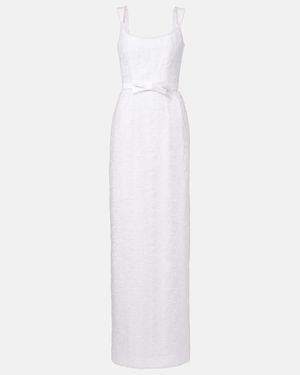 Markarian Bridal Robin Floral Jacquard Gown - White