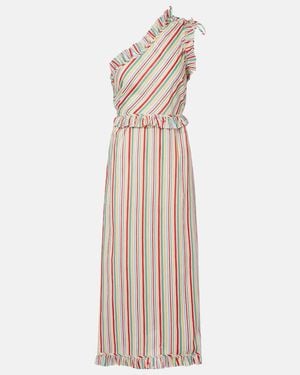 RIXO London Arabelle Striped Cotton Midi Dress - Multicolor