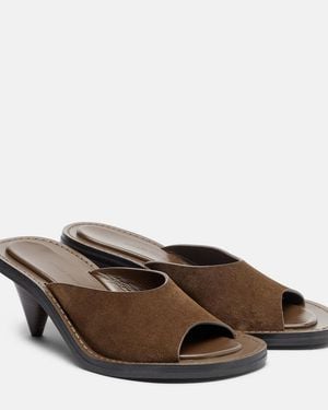 Phoebe Philo Suede Mules - Brown