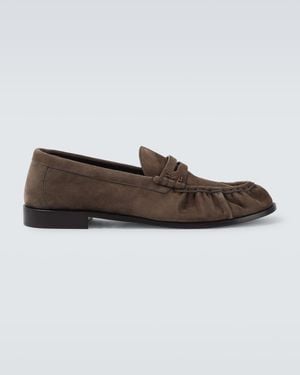 Saint Laurent Loafers Le Loafer Aus Veloursleder - Braun