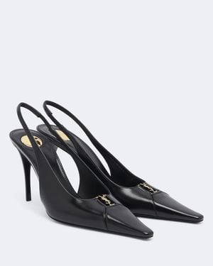 Saint Laurent Salones Destalonados Cassandre De Piel - Negro