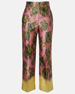 ALÉMAIS Faye Floral Cropped Pants - Pink