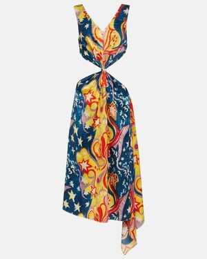 Marni 'No Vacancy Inn' Capsule High Summer Long Dress - Blue