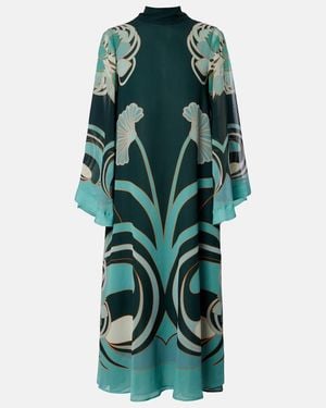 La DoubleJ Midikleid Magnifico Aus Seiden-Twill - Grün