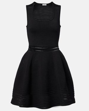 Jonathan Simkhai Lottie Ribbed-Knit Sheer Minidress - Black