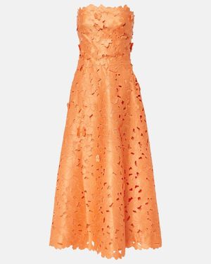 Costarellos Lorina Lace Bustier Dress - Orange