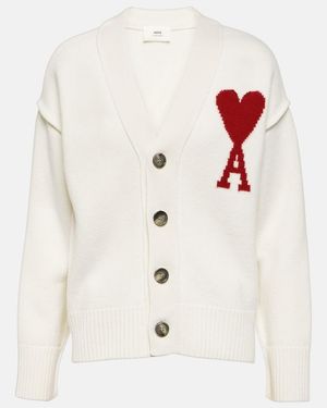 Ami Paris De Coeur Cardigan - White