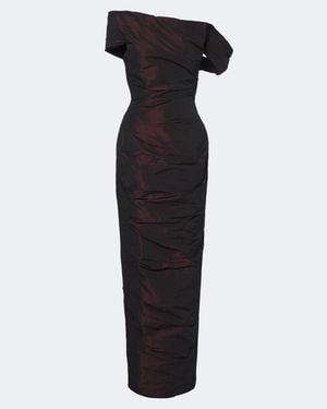 Marmar Halim Vestido De Fiesta Con Corse De Tafetan - Negro