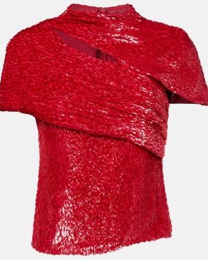 Self-Portrait Top With Lurex Thread - Red