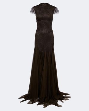 De La Vali Zephyra Lace And Tulle Gown - Black
