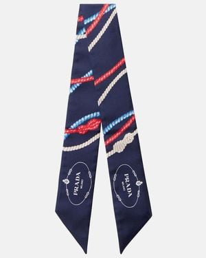 Prada Tuch Aus Seiden-Twill - Blau