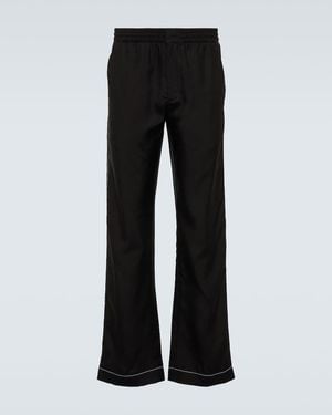Prada Silk Straight Pants - Black