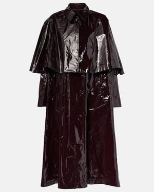 Chloé Caped Coated Cotton Coat - Brown