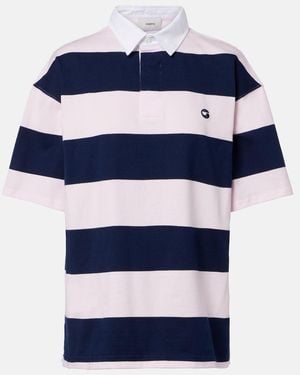 Coperni Striped Cotton Polo Shirt - Blue