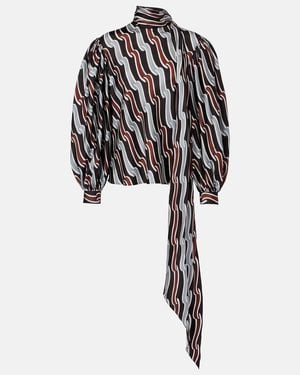 Gucci Printed Twill Blouse - Black