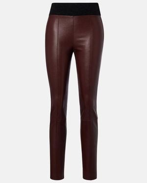 Brunello Cucinelli Schmale Hose Aus Leder - Lila