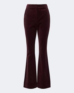 Veronica Beard Gracie Cotton-Blend Velvet Flared Trousers - Purple