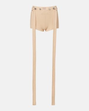 Jean Paul Gaultier Ribbed-Knit Cotton Shorts - Natural