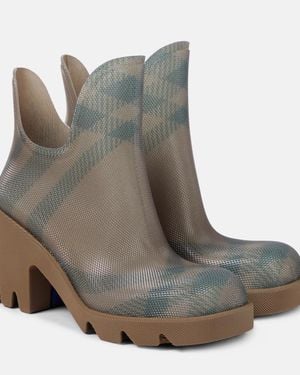 Burberry Rubber Marsh Heel Boots - Brown