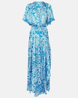Poupette Mabelle Printed Maxi Dress - Blue