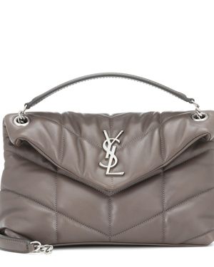 Saint Laurent Loulou Puffer Small Shoulder Bag - Grey