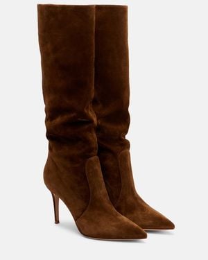 Gianvito Rossi Hansen 85 Suede Knee-High Boots - Brown