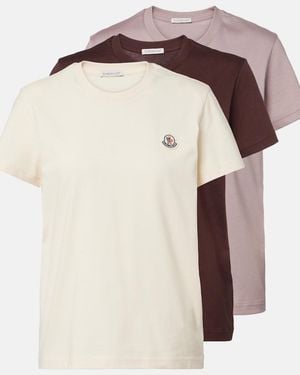 Moncler Set Of 3 Cotton Jersey T-Shirts - Multicolor