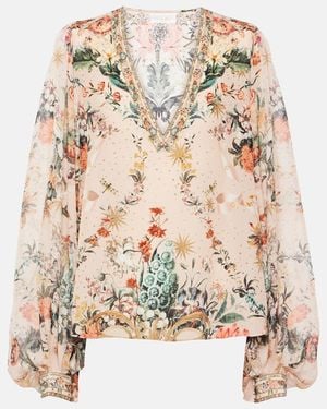 CAMILLA Bluse Aus Seide - Mehrfarbig