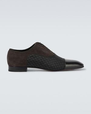 Christian Louboutin Greggo Leather-Trimmed Oxford Shoes - Black