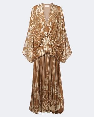 Zimmermann Momentum Burnout Bubble Printed Silk Gown - Natural