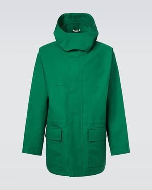 AURALEE Hooded Cotton Gabardine Jacket - Green