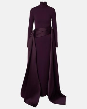 Solace London Olivia Draped Gown - Purple