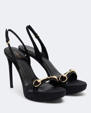 Gucci Sandalias Donna Con Horsebit - Negro