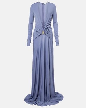 Christopher Esber Bezel Quartz Embellished Maxi Dress - Blue