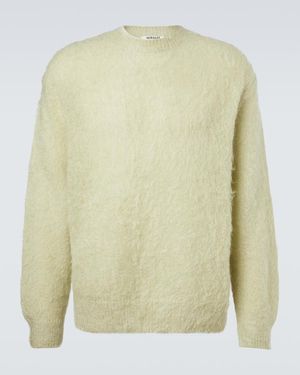 AURALEE Pullover Aus Mohair Und Wolle - Natur