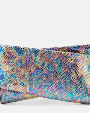Christian Louboutin Loubitwist Snake-Effect Leather Clutch - Blue