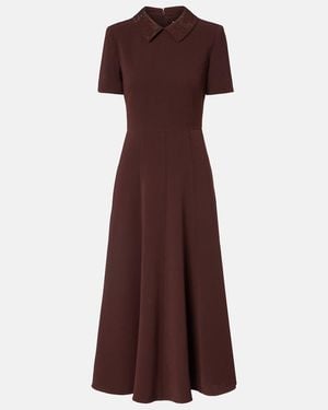 Roland Mouret Embellished Cady Midi Dress - Brown